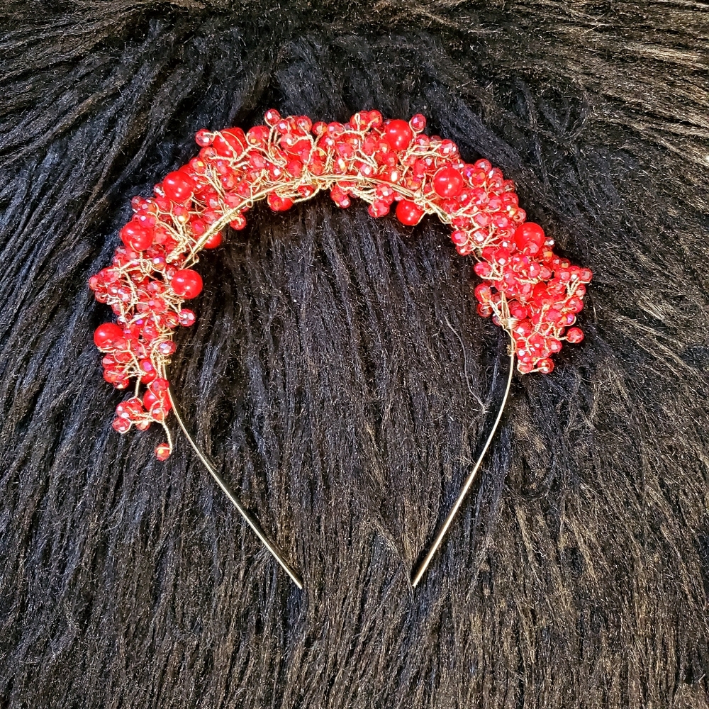 Red beaded headband